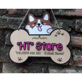 Bảng gỗ tên shop Kabi