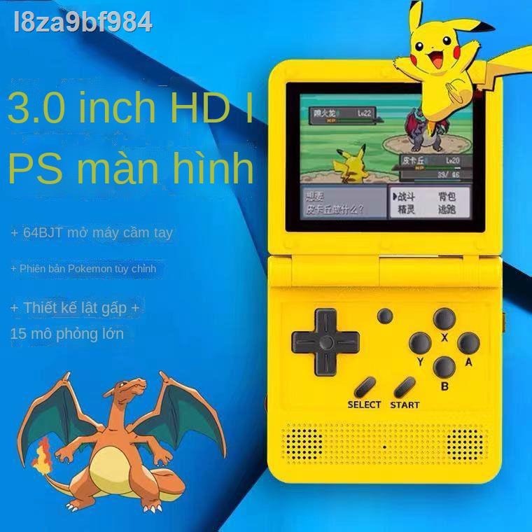 ❖✥Máy cầm tay mã nguồn mở 64-bit V90 Xiaolongwang SP mini nắp gập cổ điển GBA chơi game arcade PS1