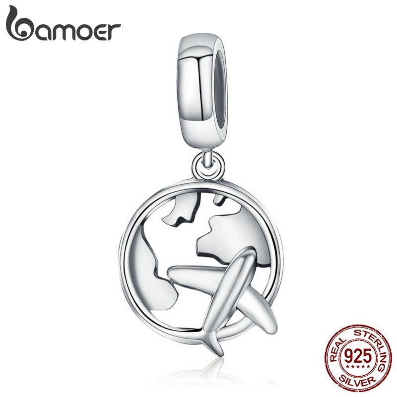 BAMOER Mặt Vòng cổ Bạc 925 Hình Máy Bay