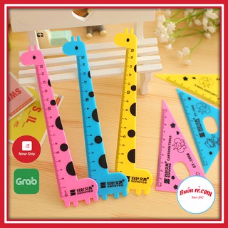Bộ 4 thước kẻ eke học sinh hình thú cho bé cute – 01101 – Buôn Rẻ
