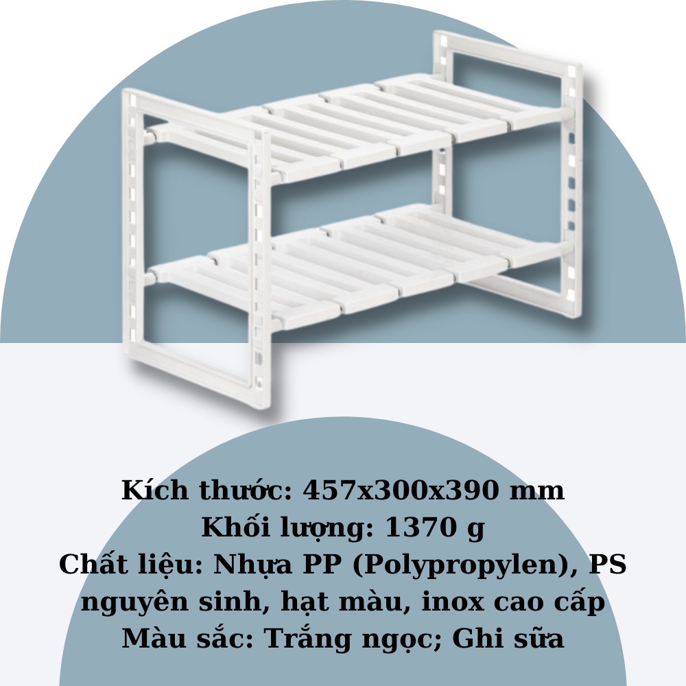 Kệ Để Đồ Nhà Bếp, Kệ Gầm Bếp Tokyo INOCHI 2 Tầng Có Thể Điều Chỉnh Kích Thước - Giá Kệ Để Chén Bát, Giày Dép Đa Năng