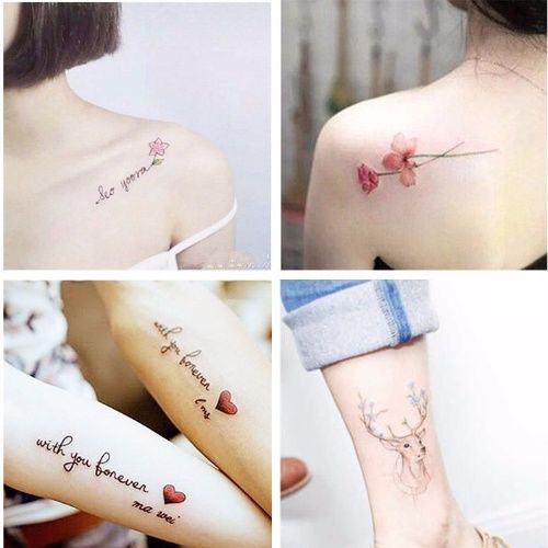 Hình Xăm Dán Tạm Thời Chống Thấm Nước Lâu Trôi Họa Tiết Chữ Tiếng Anh Dành Cho Nam Và Nữ