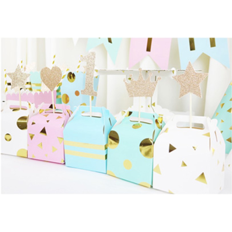 Hộp quà sinh nhật ép kim (SET 6 cái)
