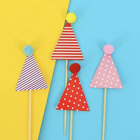 10 set giấy 4 cây cắm hình mũ