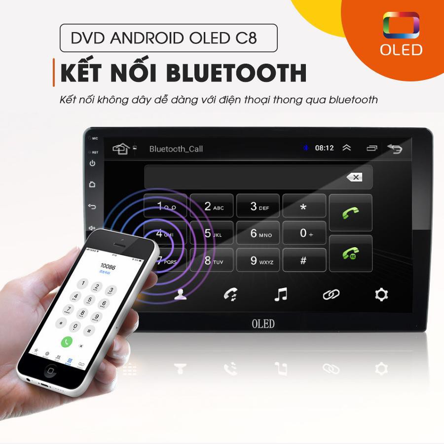 Màn hình DVD Android OLED C8 New -TẶNG VIETMAP S1, CAM HÀNH TRÌNH TRƯỚC SAU, ĐỊNH VỊ THEO DÕI XE