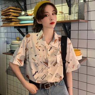 [ORDER] Áo sơ mi voan cổ Đức có túi ngực họa tiết hình khối kèm ảnh thật