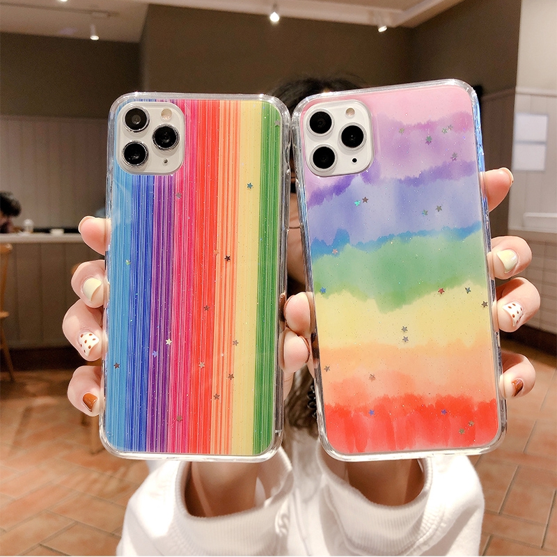 Ốp lưng iphone cầu vồng kim tuyến 5/5s/6/6plus/6s/6splus/7/7plus/8/8plus/x/xr/xs/11/12/pro/max/plus/promax - Awifi Q2-9 | BigBuy360 - bigbuy360.vn