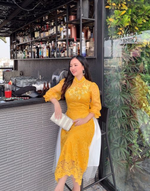 Sét áo dài ren siêu đẹp A600.329 | BigBuy360 - bigbuy360.vn