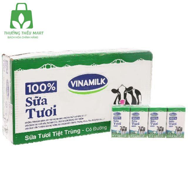 Thùng sữa tươi 100% Vinamilk 110ml các vị date 2021