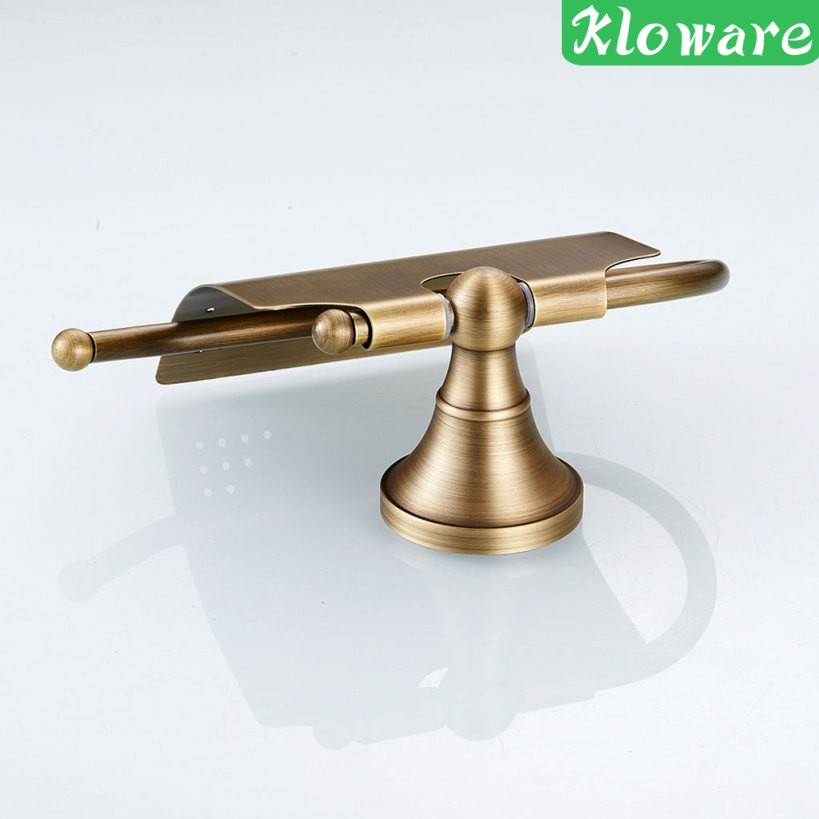 1 Giá Đỡ Cuộn Giấy Vệ Sinh Gắn Tường Bằng Đồng Thau Phong Cách Cổ Điển