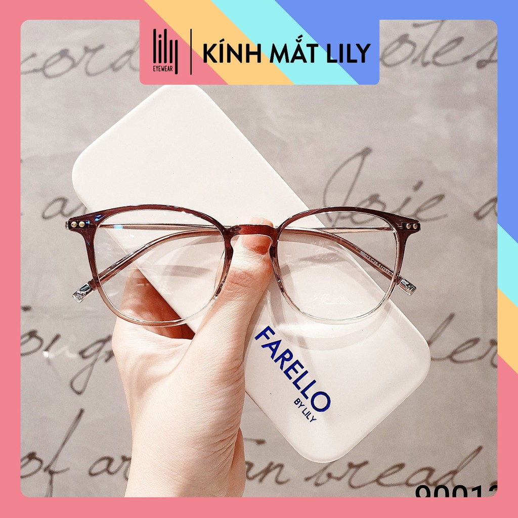 Gọng kính cận nam nữ Lilyeyewear , kiểu dáng mắt tròn , nhiều màu sắc - 90013