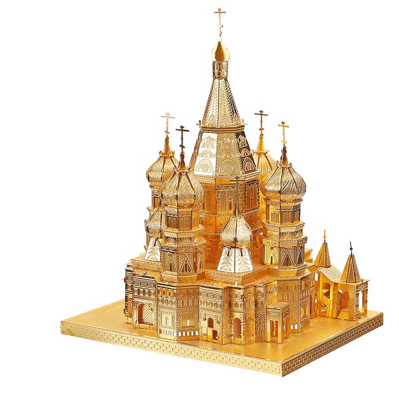 (Đã lắp hoàn thiện) Mô Hình Lắp Ghép 3D Kim Loại Tự Ráp Nhà Thờ Thánh Basil Cathedral Quảng trường Đỏ Moskva Nga