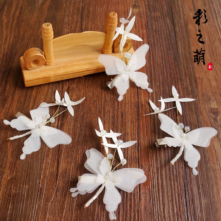 SẴN -  Kẹp tóc dài hai bên, kẹp tóc thường, hoa tai hình bướm - phụ kiện cổ trang - Cúc Tịnh Y