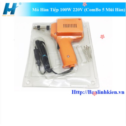 MỎ HÀN XUNG TIỆP 100W 220V (ComBo 5 Mũi Hàn)