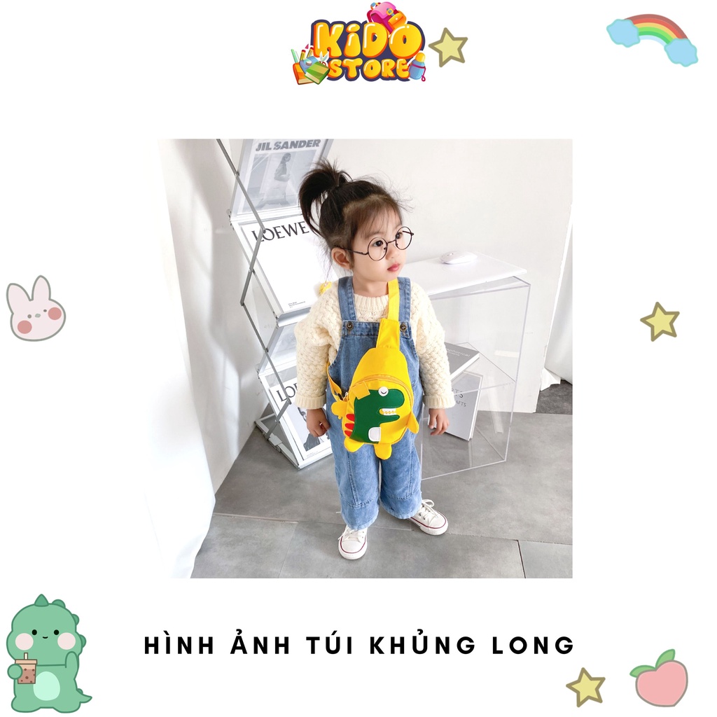 Túi đeo chéo mini cho bé trai bé gái, túi đeo chéo trẻ em giá rẻ hình khủng long hoạt hình đáng yêu cute KDB23