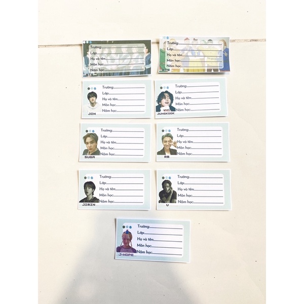 Combo Nhãn Vở BTS Siêu Cute Mlem Mlem Nhãn Vở Học Sinh Nhãn Vở BST Học Sinh Nhãn Vở Cho Bé