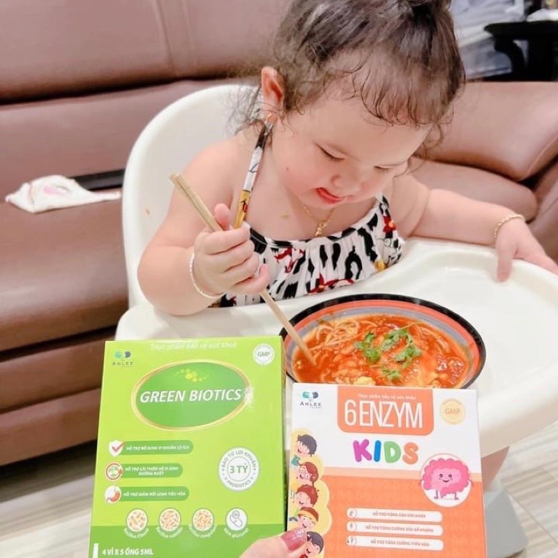 Bộ đôi Green Biotics & Enzym Kids - Men Bào Tử Lợi Khuẩn, Hỗ Trợ Tiêu Hóa Giúp Bé Ăn Ngon