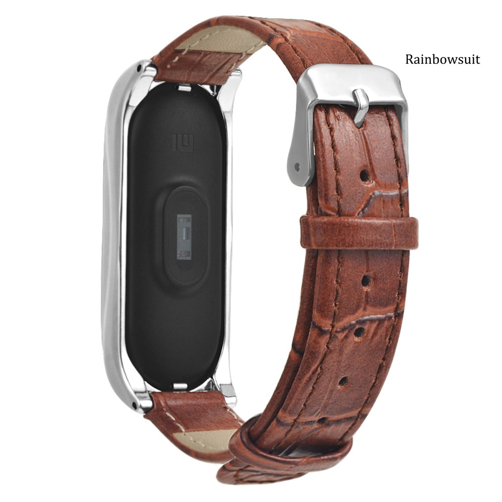 Dây Đeo Giả Da Thay Thế Cho Đồng Hồ Thông Minh Xiaomi Mi Band 5 / 5