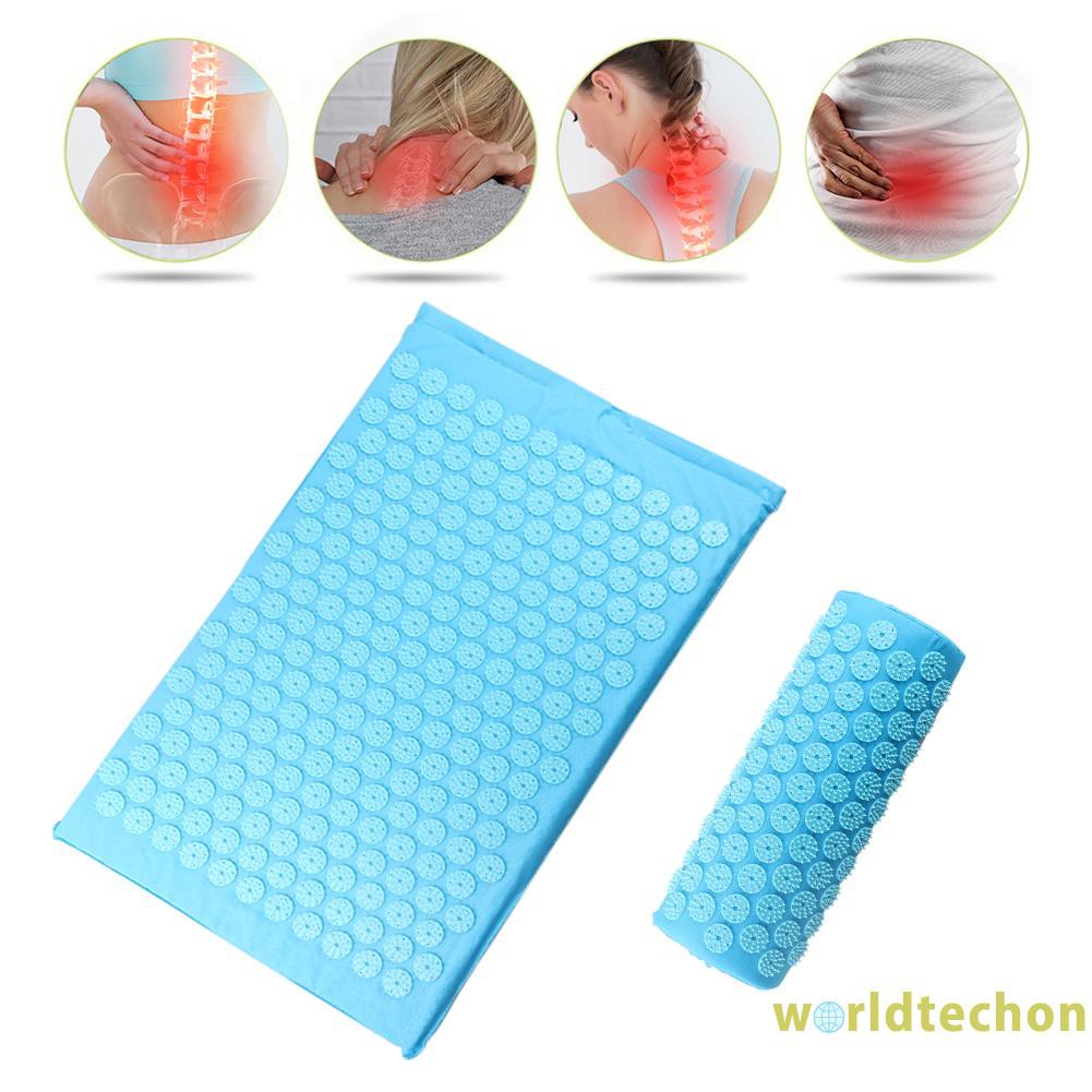 READY STOCK 3pcs Acupoint Massage Pillow Yoga Pad Acupuncture Relieve Stress Cushion