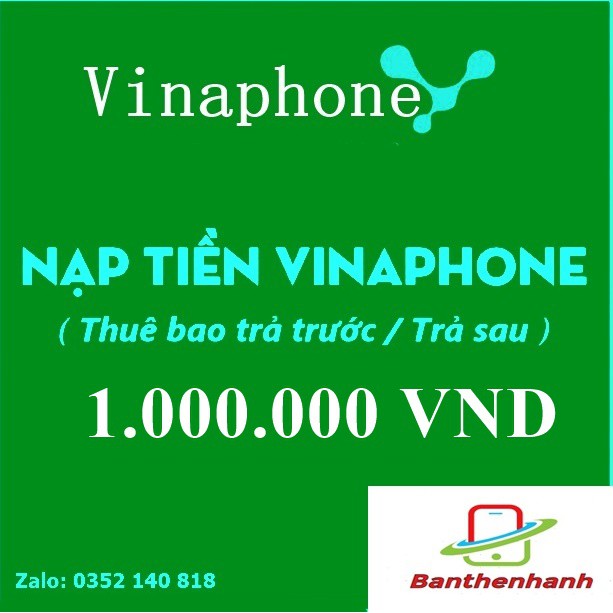[Mã 11ELSALE hoàn 7% đơn 300K] Thẻ vinaphone 1 triệu