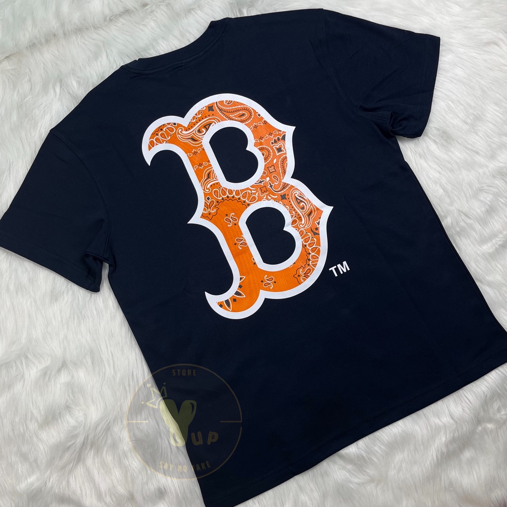 Áo New era paisley họa tiết chữ B, áo thun unisex, chất vải thoáng mát