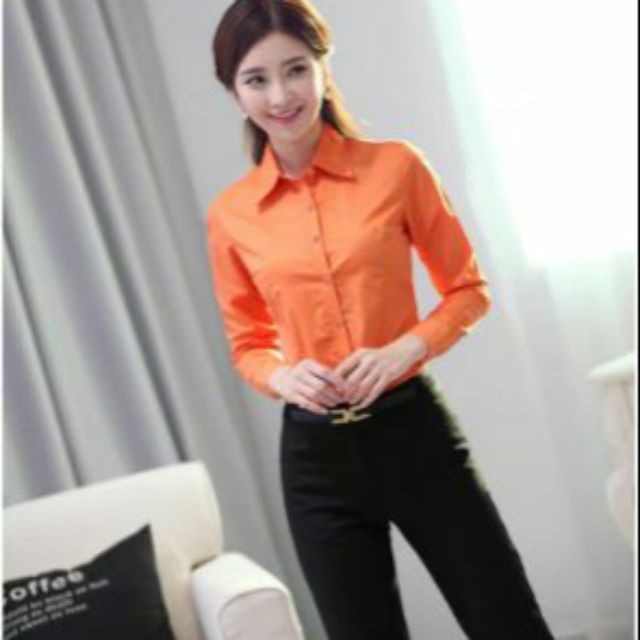 [Mã WASTUP giảm 10% tối đa 30K đơn 99K] Áo Sơ Mi nữ công sở cao cấp màu Cam VẢI KATE Ý ĐẸP FORM CHUẨN HÀNG SHOP CAO CẤP | BigBuy360 - bigbuy360.vn