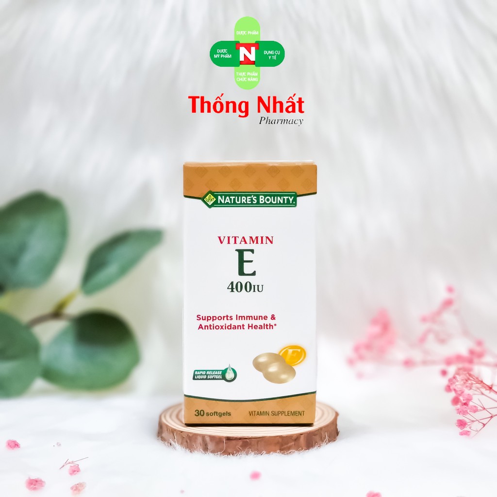 Vitamin E 400 iU đẹp da, chống lão hoá Nature's Bounty E400 hộp 30 viên