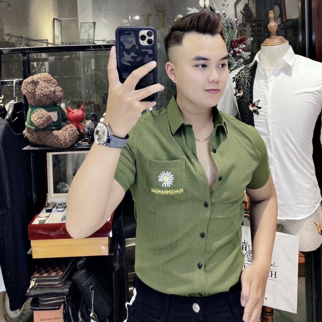 Áo Sơ Mi Đũi Nam Tay Ngắn Nhiều Màu Hot Trend.💖dainganstore💖