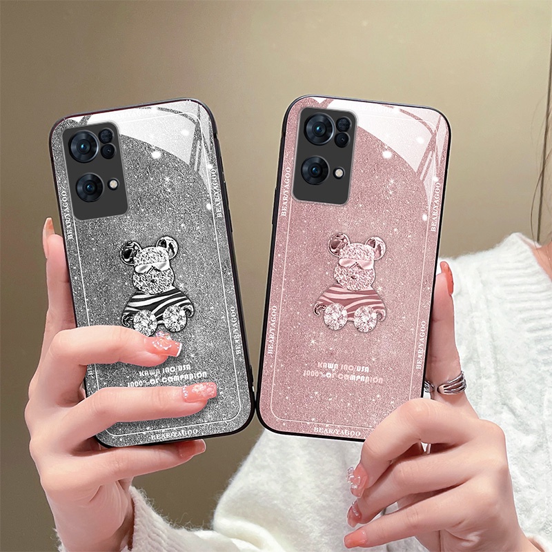 OPPO Reno7 Pro 5G/Reno5/6 Ốp Điện Thoại Mặt Gương Lấp Lánh Cho Find X3 Pro A9 2020 A5 A53 F11