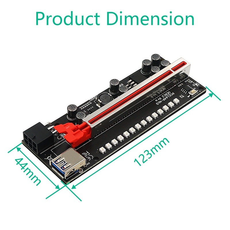Thẻ đồ họa mở rộng Ver12 pro PCIE 1x sang 16x với đèn LED nhiều màu sắc 3528 cho Bitcoin GPU | BigBuy360 - bigbuy360.vn