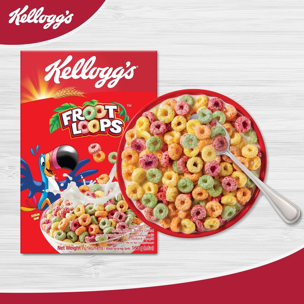 Bánh / Ngũ cốc ăn sáng Kellogg’s Froot Loops - Hộp 160/285g
