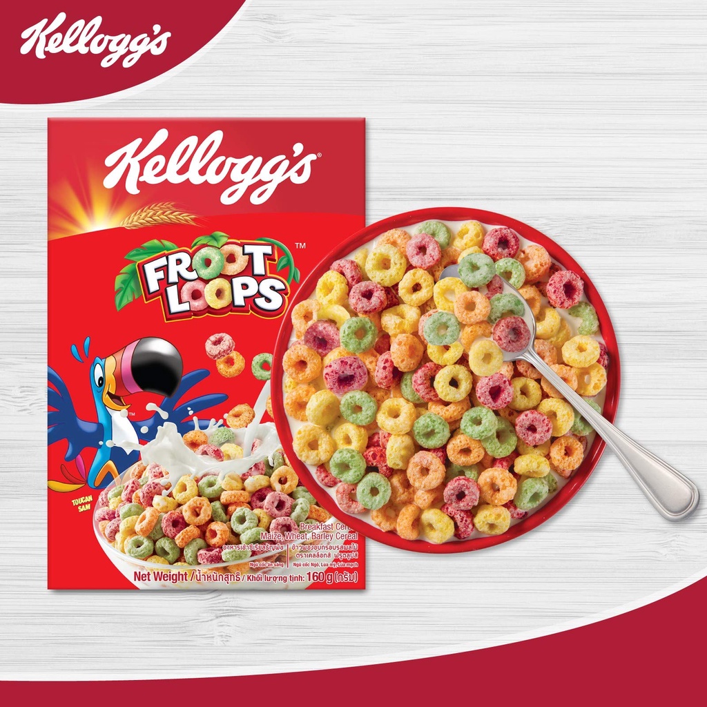 Bánh / Ngũ cốc ăn sáng Kellogg’s Froot Loops - Hộp 160/300g