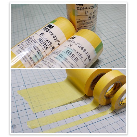 [FREESHIP] Băng keo giấy 3M 243J che sơn Masking Tape 10mmx18m và 20mmx18m