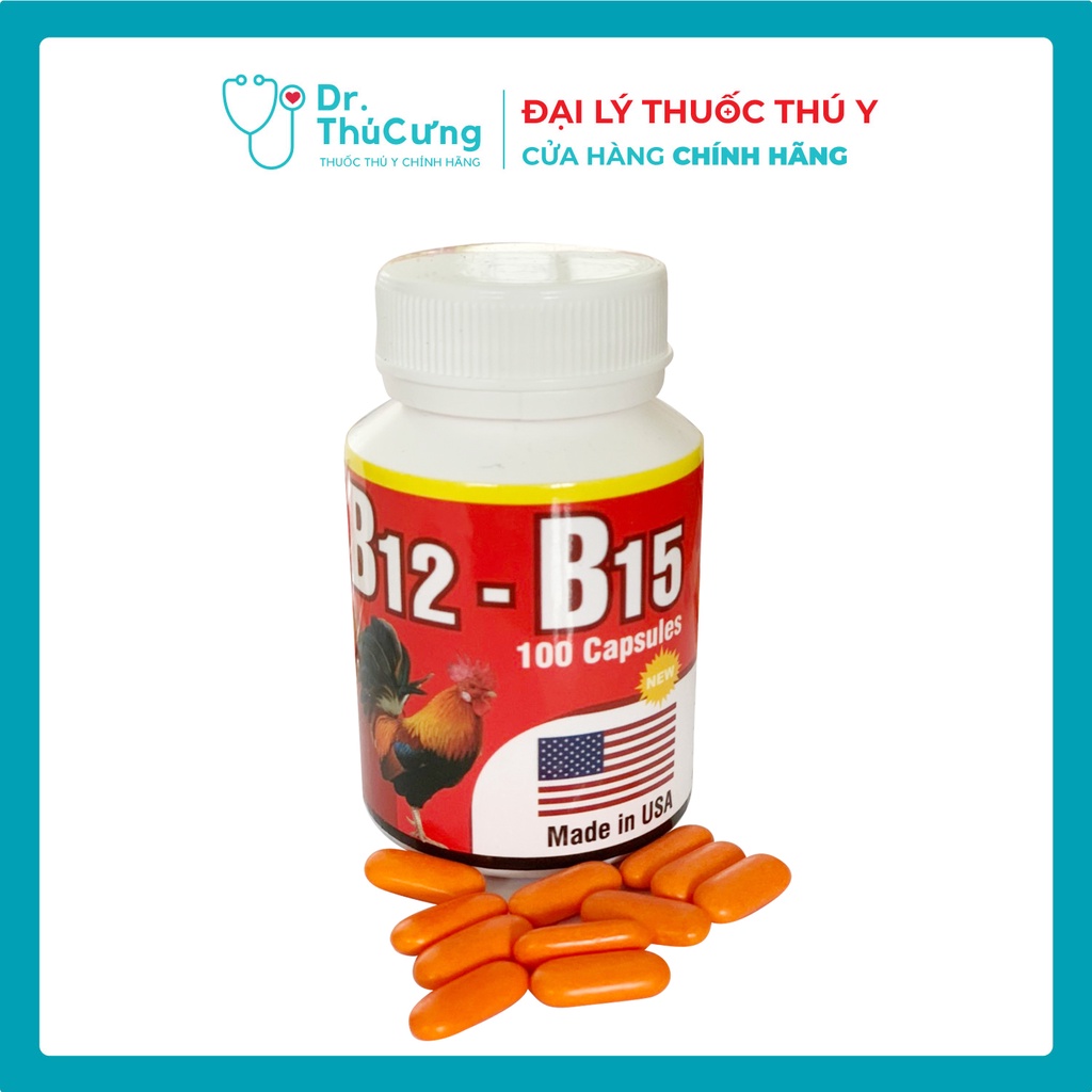 B15 - B12 dinh dưỡng dành cho gà đá 1 hộp 100 viên