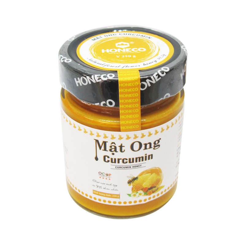 Mật ong nghệ Curcumin Honeco 250g- Có tính đồng nhất cao, vô cùng thơm ngon bổ dưỡng, tốt cho người bị đau dạ dày.