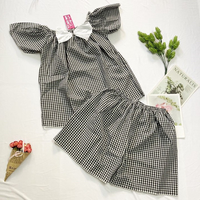 Đồ bộ mặc nhà freesize từ 40-45kg , đồ bộ cho nữ, cho bé gái lớn vải mềm - B08