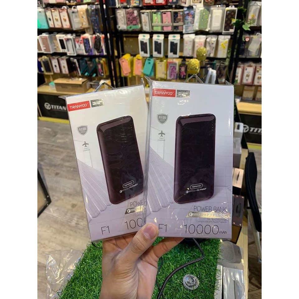 Pin dự phòng F1 PD + QC 3.0 TRANYOO chính hãng 10.000mah