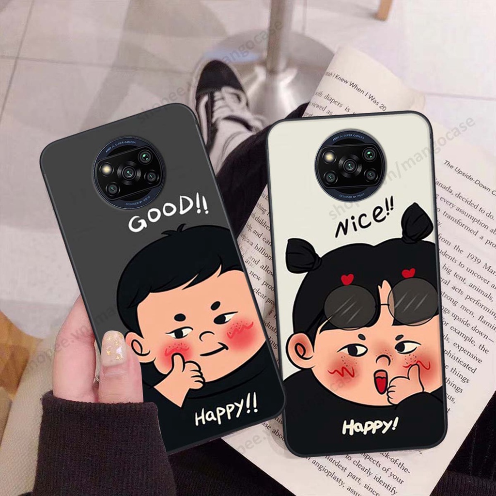 Ốp lưng Xiaomi Poco X3 / Poco X3 Pro in hình happy nice, bé gấu đáng yêu