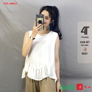 Aó ba lỗ nữ mặc ở nhà màu trắng 4T Fashion - Áo đũi xước bèo siêu mát mịn
