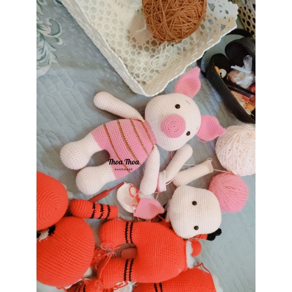 heo hồng bằng len _ piglet