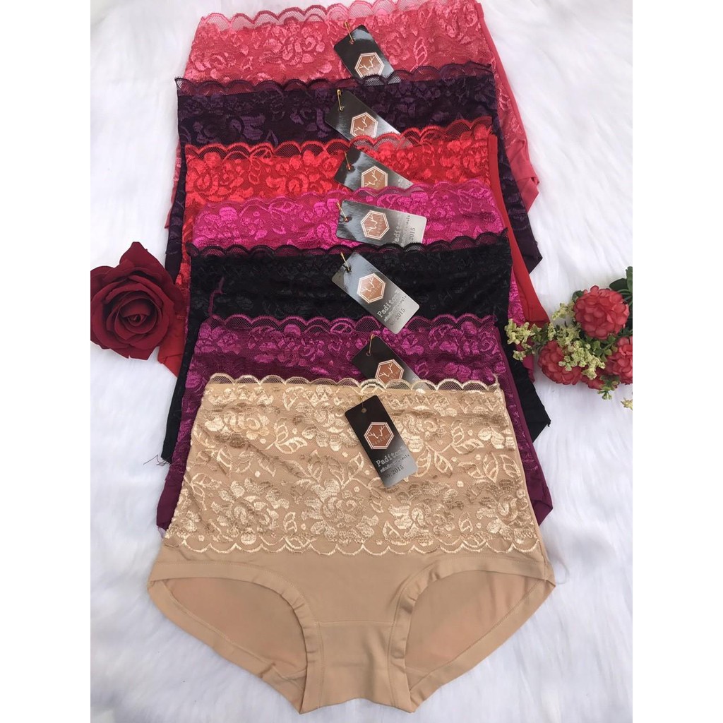 Quần lót cotton pha ren cạp cao gen bụng nhẹ, quần lót dành cho các mẹ | BigBuy360 - bigbuy360.vn