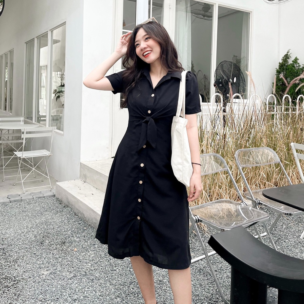 Đầm MILI - Đầm cổ sơ mi dáng dài