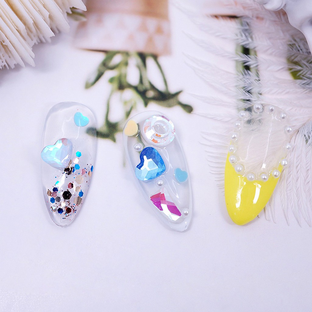 Set 10 viên đá khối chân bắng màu neon mix đủ kiểu đính móng