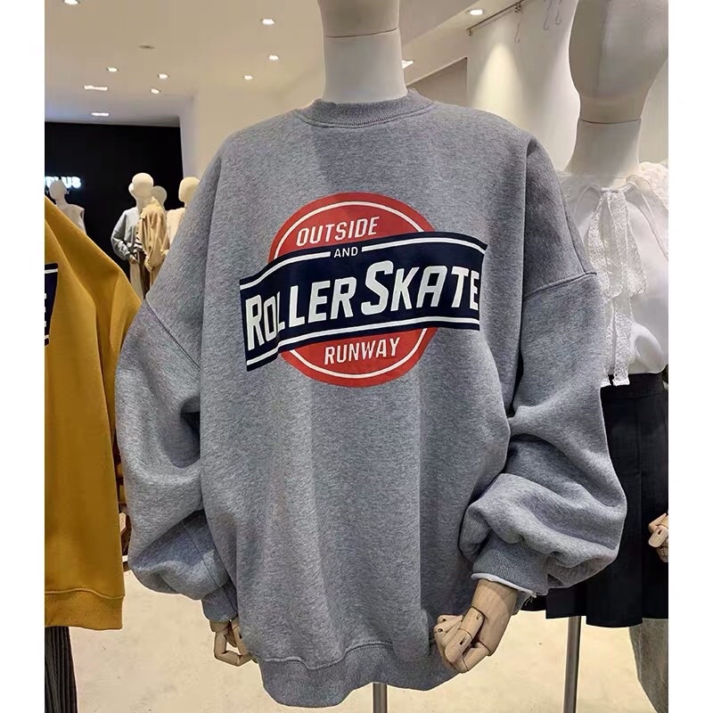 Áo nỉ Sweater FROM thụng Unisex tay bồng In chữ OUTSIDE ĐỦ MÀU