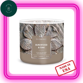 Nến thơm goose creek burlwood & oak 411g 3 bấc