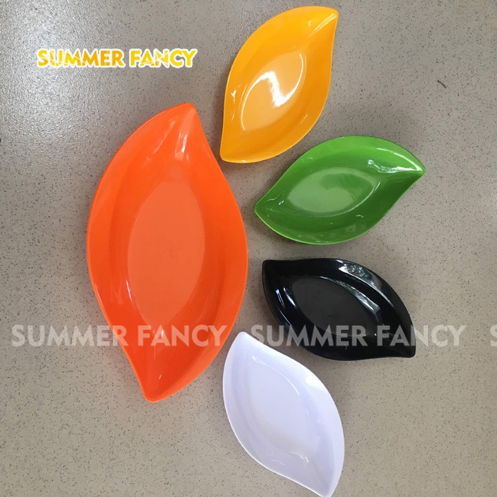 Dĩa lá xéo 17.8cm nhựa melamine phíp đĩa phíp nhà hàng, gia đình - Leaf shaped dish F-DL01