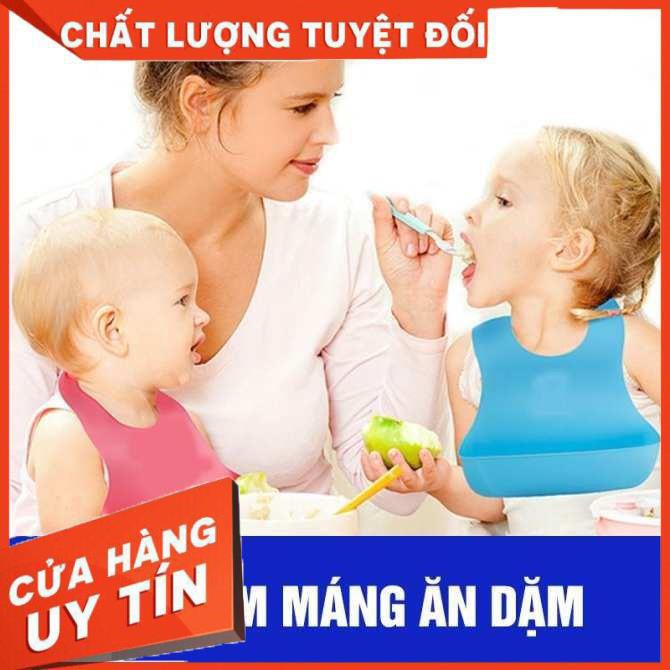 Yếm máng nhựa dẻo cao cấp CHO BÉ TẬP ĂN DẶM