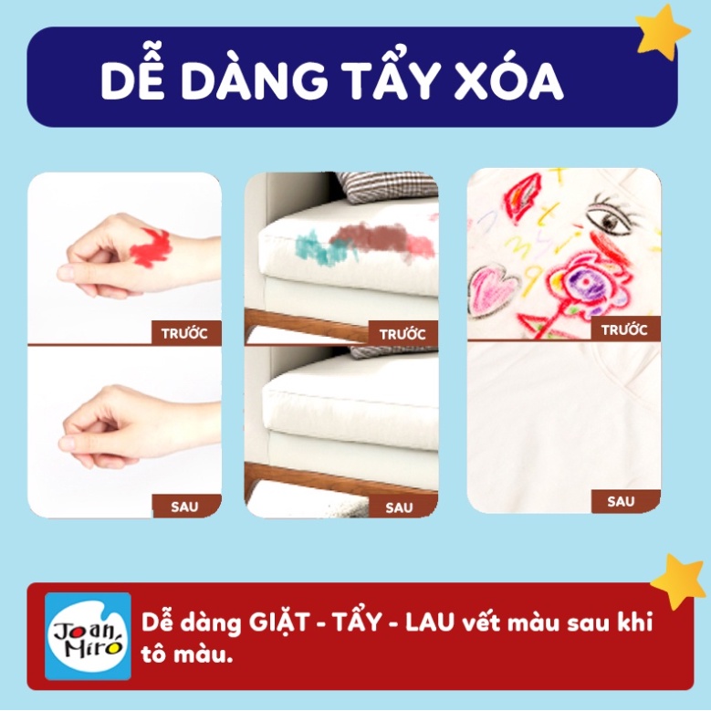Bút sáp lụa Silky Crayon chính hãng Joan Miro dễ dàng tẩy xóa tiêu chuẩn Châu Âu SHOP MẸ GẤU
