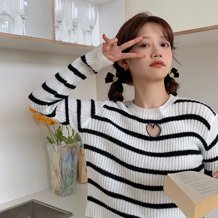 Dây buộc tóc/ Kẹp tóc nơ vải nhung gắn trái tim thời trang ngọt ngào cho nữ