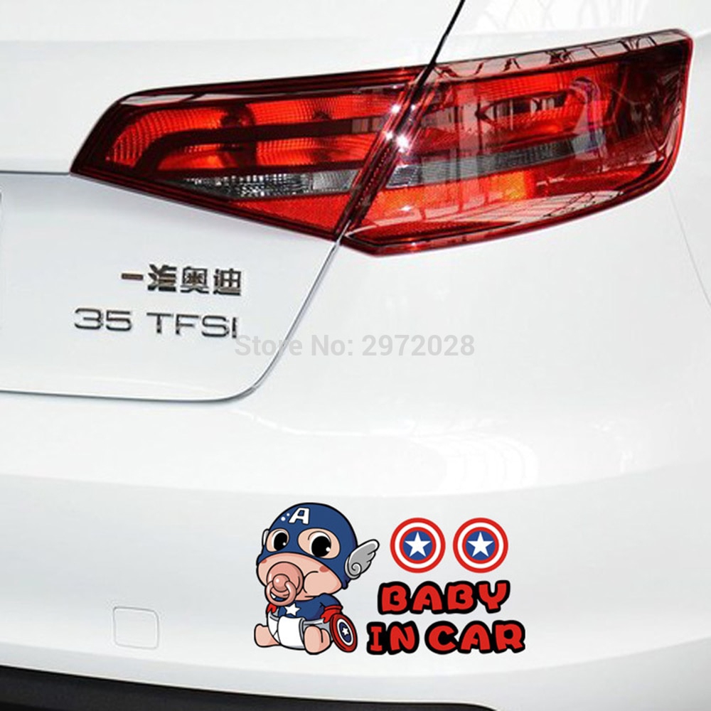 Miếng Dán Họa Tiết Hoạt Hình Baby in Car Độc Đáo Trang Trí Thân Xe Hơi